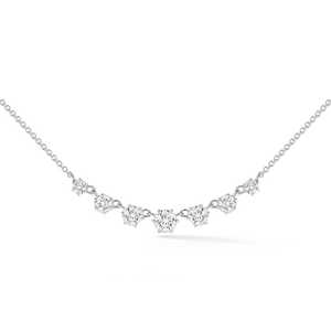 Collar con colgante solitario flotante de diamante cultivado en laboratorio de corte redondo, con 7 capas de piedras, personalizado en oro macizo de 10K, 14K, 18K - Product Image 3