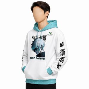 Sweat à capuche personnalisé avec motif anime color block pour homme, style streetwear japonais, en molleton, vente en gros usine OEM - Product Image 4