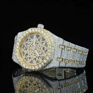 นาฬิกา HUMERAJEWELS หรูหรา ประดับเพชรควอตซ์และเพชรโมอิสซาไนต์ VVS ตัวเรือนสแตนเลสสตีลทรงเหลี่ยม หน้าปัดคริสตัลแซฟไฟร์ กันน้ำได้ 10 บาร์ - Product Image 3
