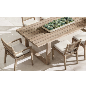 Mesa rectangular de madera de teca en oferta, estilo moderno para exteriores, duradera y de buena calidad. - Product Image 6