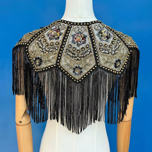 Handmade Embroidery <b>Sequins</b> Beaded ODM Party Poncho/Fringed <b>Top</b>-Eco-Friendly Breathable <b>Women's</b> Sexy Summer <b>Top</b> - Product Image 3