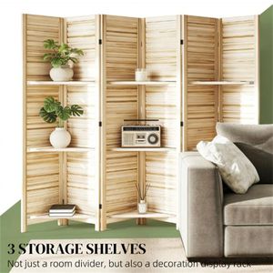 6 Biombos de Madera Natural y Separadores de Ambientes con Diseño que Ahorra Espacio - Product Image 4