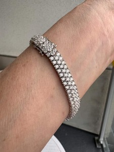 Pulsera de Diamantes Moissanite de Diseño Único, Conjunto de Piedras Brillantes, Joyería de Moda de Lujo, Elegante Accesorio para la Muñeca, Regalo para Ella y Él - Product Image 3