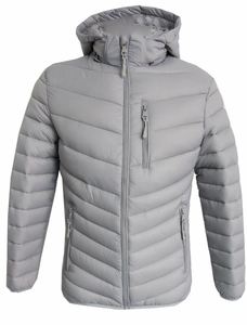 Men's Lightweight Wool Puffer <b>Jacket</b> Hooded Insulated Winter Coat with Windproof Zipper <b>Packable</b> Bubble Down <b>Jacket</b> in Black - Product Image 4