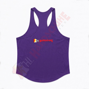 เสื้อกล้ามผู้ชายสีม่วงแบบ Racerback พิมพ์ลายโลโก้ THL Handschuhe Industries ด้านหน้า สไตล์ลำลอง ถักทอ ระบายอากาศได้ดี รับผลิตแบบ OEM / ODM - Product Image 2