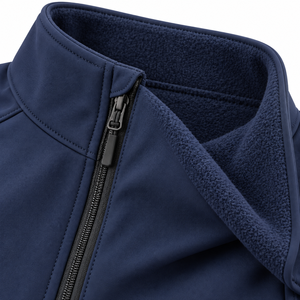 Veste Softshell Homme Bleu Marine à Capuche Coupe-Vent avec Fermeture Éclair Intégrale, Vêtement Décontracté d'Extérieur, Manteau d'Hiver à Col Montant 2026 - Product Image 4