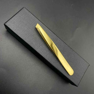 Coffret de rangement noir mat RMI et ensemble de pinces à sourcils et ciseaux à ressort plaqués or plasma - Product Image 1
