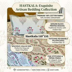 Sábanas de algodón estampadas a mano, hechas a mano para mayor comodidad y estilo, OEM, venta al por mayor, etiqueta privada, suministro global para exportación. - Product Image 6