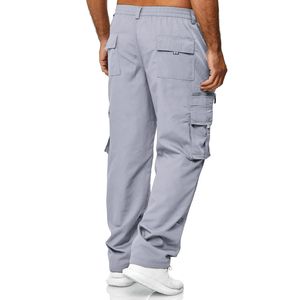 <b>Men's</b> Grey <b>Cargo</b> Jogger Pants Casual <b>Lightweight</b> <b>Trousers</b> With Side Pockets Elastic Cuffed Hem - Product Image 6
