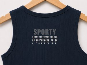 Women Ribbed Tank <b>Top</b> Sleeveless Crew Neck Vest <b>Navy</b> Solid Color Casual Summer <b>Top</b> - Product Image 3