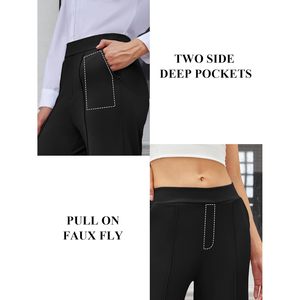 2025 femmes taille haute bureau pantalon jambe droite affaires pantalons décontractés avec poches respirant taille haute robe de travail - Product Image 4