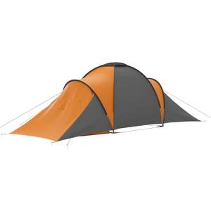 Tente de camping grise et orange pour 6 personnes - Product Image 6