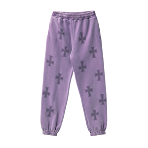 Pantalones Deportivos Morados con Pedrería para Hombre, Pantalones Casuales de Chándal con Cintura Elástica, Estilo Urbano - Product Image 1