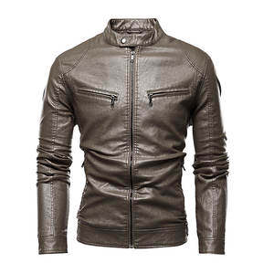 Venta Directa de Fábrica, Chaqueta de Cuero para Hombre de Manga Larga, Nueva Llegada, Chaqueta de Cuero de Invierno Personalizada al por Mayor - Product Image 1