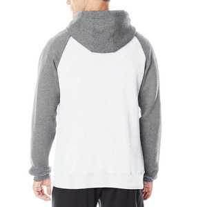 Sudadera con Capucha Unisex Blanca y Gris, Manga Raglán, Forro Polar, Casual, con Bolsillo, Corte Regular, Tejida, Invierno, Impresión Digital, Resistente al Viento - Product Image 4