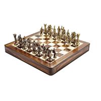 Jeu d'échecs international de luxe en laiton de designer, pièces d'échecs artistiques, coffret d'échecs, utilisation intérieure (maison/bureau), effet 3D pour enfants