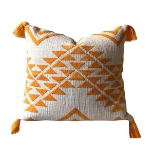 Minimalist Geometric Woven Cotton Cushion Soft Printed Breathable Fabric Minimalist <b>Throw</b> Pillow <b>Cover</b> for Couch Bench Armchair - Product Image 2
