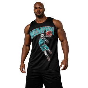 Débardeur de basketball pour homme, imprimé graphique, sans manches, en maille, style streetwear, maillot vierge ou personnalisé, chemise de sport hip-hop - Product Image 1