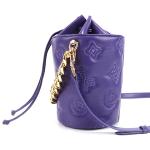 Bolso de Mano Elegante y Versátil para Mujer, Color Morado Sólido, con Costuras en Relieve, Cierre con Cordón, para Uso Diario - Product Image 4