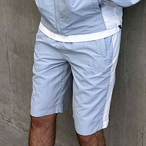 Casual Summer Men's Mid Waist <b>Elastic</b> Breathable Lightweight Canvas Gym Workout Shorts Custom Logo - Product Image 3