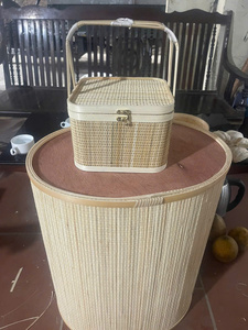 Cesta rústica de bambú tejida con asa para regalos, frutas y decoración - Product Image 4