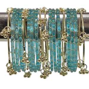 Go2boho Nouveaux bijoux faits à la main pour femmes, ensemble de bracelets en perles multicolores, plaqué or 18 carats, en cuivre, en cadeau pour mariage ou fête - Product Image 1