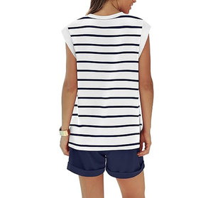2 Piece Outfits for Women Lightweight Matching Lounge Sets <b>Cap</b> Sleeve Top and Elastic Waited Shorts - Product Image 5