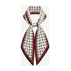 Pañuelo de Seda Cuadrado para Mujer, Estampado de Lunares, Elegante Accesorio de Moda Multifuncional para Todas las Temporadas - Product Image 1
