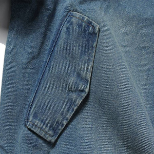 Men's <b>Denim</b> <b>Jacket</b> Casual Turn-down Collar Regular Fit Washed Cotton Zipper Closure Solid Color Autumn Style - Product Image 5