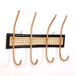 Accessory for clothing organizer hand-made rattan wall mounted <b>hook</b> <b>coat</b> hat hanging <b>hooks</b> - Product Image 1
