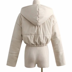 Ladies Thickened Puffer Down <b>Jacket</b> Casual Coat with Hooded Collar Breathable Polyester Lining Short Length for Winter - Product Image 2