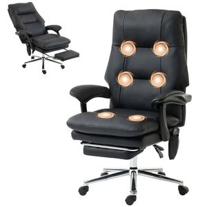 Sedia da Ufficio e Computer con Schienale Alto, Sedia Massaggiante Nera - Product Image 5