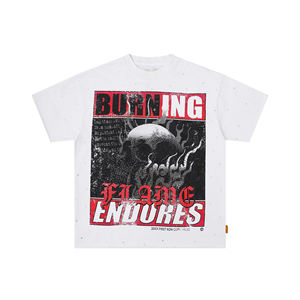 Camiseta Personalizada con Gráfico de Calavera Lavada Estilo Vintage, Oversize, Streetwear, Algodón, Fabricante OEM ODM, Venta al por Mayor de Fábrica - Product Image 5