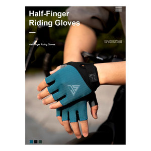 Gants de cyclisme unisexes en polyester à demi-doigts personnalisés - Gants de vélo respirants et antidérapants pour l'été - Product Image 1
