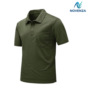 Polo de golf à manches courtes pour homme Novenza, séchage rapide, sport de plein air, athlétique, avec poche - Product Image 5