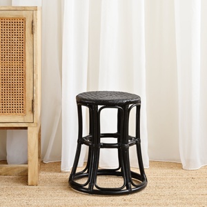 Tabourets en rotin noir, meubles durables, vente en gros, tabourets en rotin pour bar, chevet, salon - Product Image 5