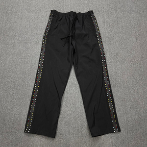 2026 Customized Waterproof Pants Rhinestone Trousers with Side Waterproof Zipper Silicone Logo Print Casual Pants for Men's - Product Image 3