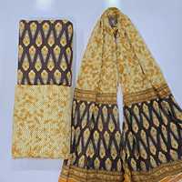 Bio-Seide/Baumwolle Oxford-Stoff 60x60 3-teiliges Anzug-Set |   Hochzeitskleid & Tasche im Set mit 3M Oberteil, 3M Unterteil und 2,25M Dupatta