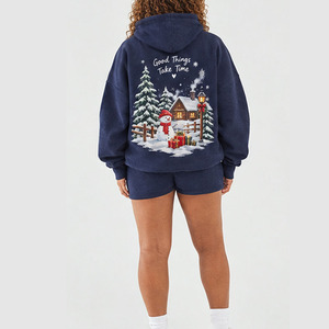 OEM <b>Christmas</b> Hoodie 100% Polyester Casual Style Sublimation Printed Personalized Holiday Pullover Snowman Graphic <b>For</b> <b>Women</b> - Product Image 5