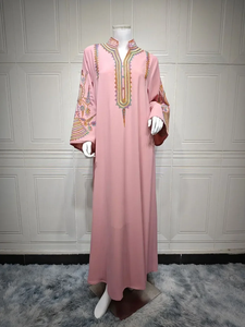 Abaya, Vestido de Fiesta para Mujer, Bordado, Musulmán, Modesto, Vestidos Eid, Jalabiya, Túnica Larga, Ramadán, Marruecos, Dubái, Caftán, Vestidos Abayas - Product Image 6