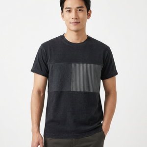 เสื้อยืดคอกลมแขนสั้นผู้ชาย ผ้าคอตตอนเจอร์ซีย์ ทรงปกติ ดีไซน์เรียบง่าย ระบายอากาศได้ดี สีสันตัดกัน - Product Image 6