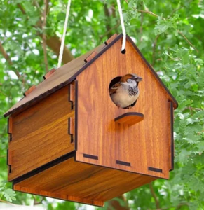 Casa para Pájaros de Madera MDF Hecha a Mano, Refugio Decorativo para Pájaros para Jardín, Balcón y Decoración del Hogar al Aire Libre - Product Image 2