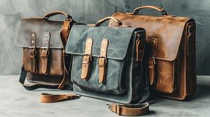 Vintage PU Leather Briefcase <b>Bag</b> Laptop <b>Computer</b> Shoulder Satchel Zipper Closure Business Travel Daypack - Product Image 2