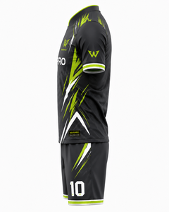Ensemble d'uniformes de football pour hommes WARPRO, kit d'équipe de football à sublimation géométrique moderne, vêtements d'équipe de football haut de gamme, short respirant - Product Image 4