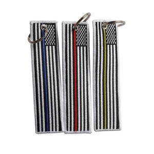 Porte-clés brodé personnalisé en tissu doux avec logo et nom brodés sur mesure pour équipe, entreprise - Product Image 4