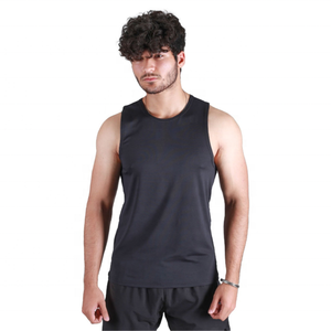High Quality 100% Cotton Gym <b>Vest</b> Tank Top Men Elastic <b>Stringers</b> Fitness Workout Muscle Training Running Summer Training - Product Image 1