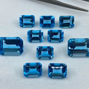 Topacio Azul Suizo Facetado en Forma de Octágono, Piedras Sueltas de Diferentes Tamaños de 6x4mm a 14x10mm, Calibradas para Joyería - Product Image 1