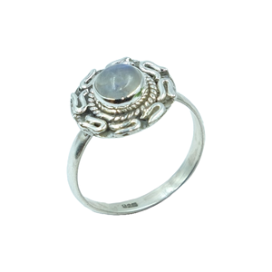 Anillo de Piedra Lunar Arcoíris Fuego Azul Natural, Plata de Ley 925, Hecho a Mano, Diseño Único, Anillo de Piedra Lunar para Mujer - Product Image 1