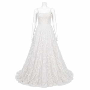Luxury <b>White</b> Embroidered Ball Gown for Women Elegant Princess Wedding Dress Sleeveless Formal Bridal Reception <b>Maxi</b> Evening - Product Image 1