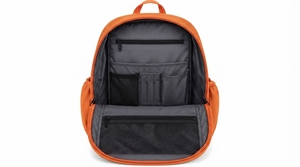 Orange <b>Mini</b> Softback <b>Backpack</b> With Detachable Arcuate Shoulder Strap Zipper Closure Unisex Daily Use - Product Image 2